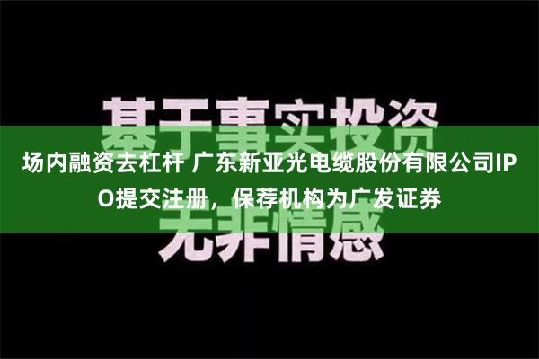 场内融资去杠杆 广东新亚光电缆股份有限公司IPO提交注册，保荐机构为广发证券